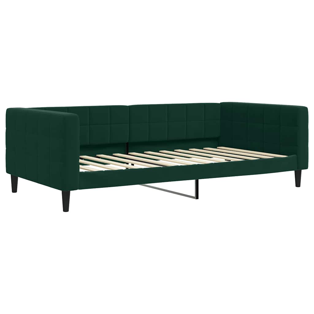 Lit de jour avec matelas vert foncé 100x200 cm velours - XIOS