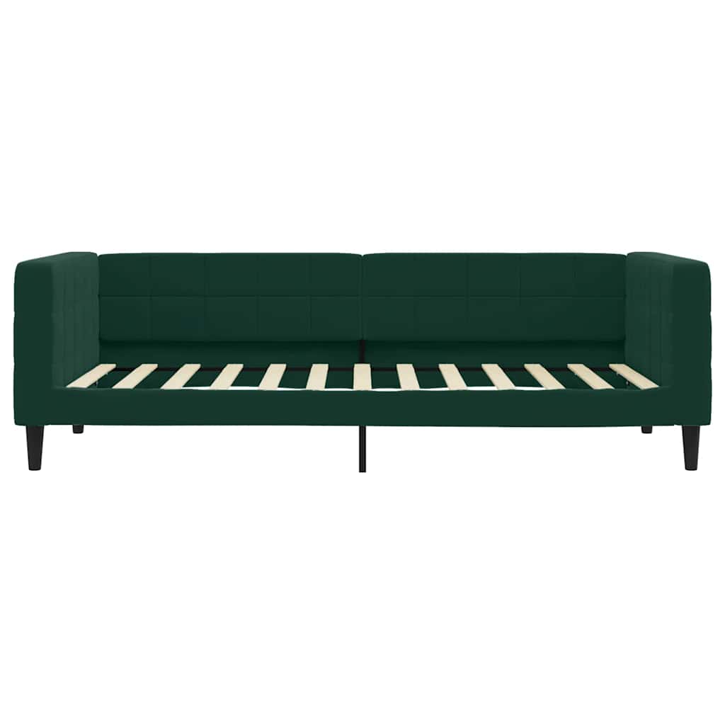 Lit de jour avec matelas vert foncé 100x200 cm velours - XIOS