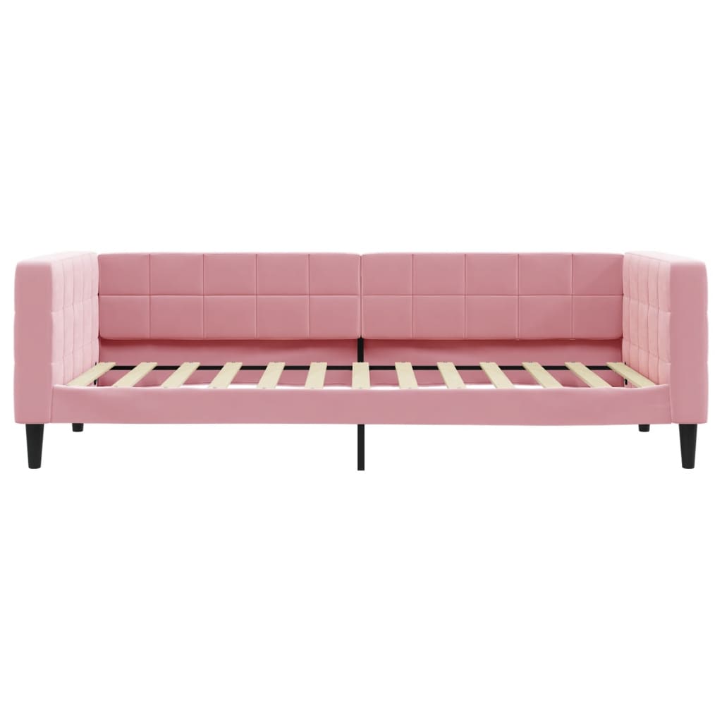 Lit de jour avec matelas rose 100x200 cm velours - XIOS