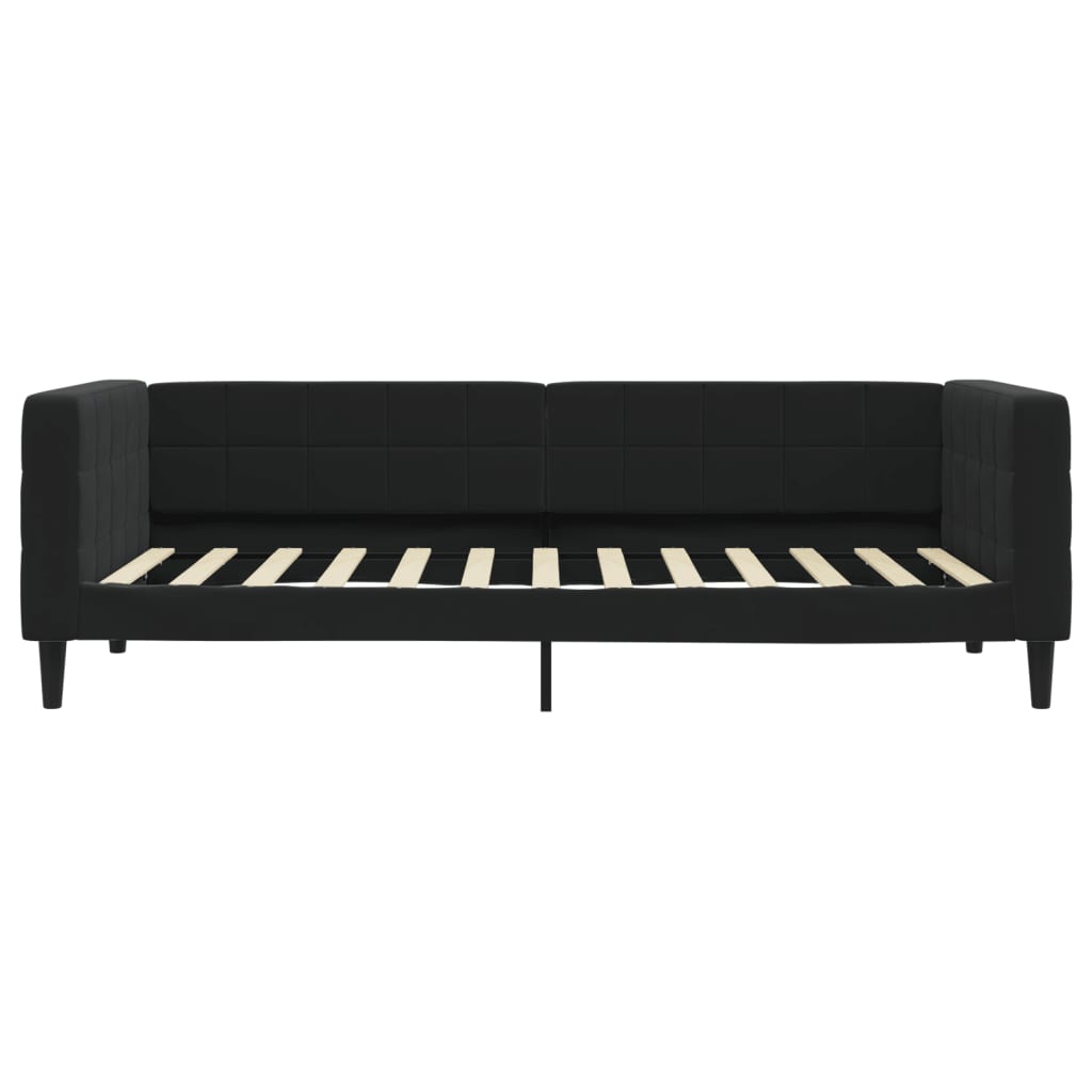 Lit de jour avec matelas noir 100x200 cm velours - XIOS