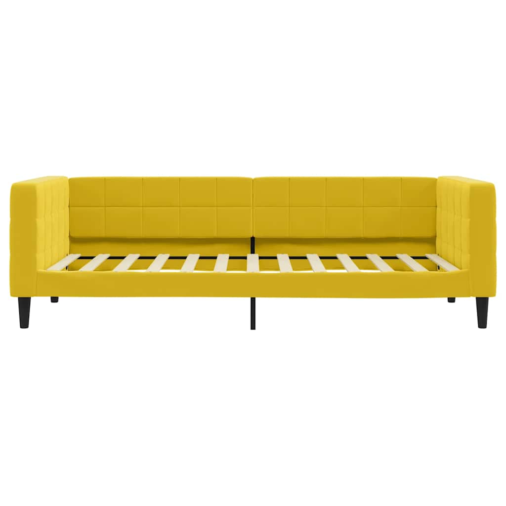 Lit de jour avec matelas jaune 100x200 cm velours - XIOS