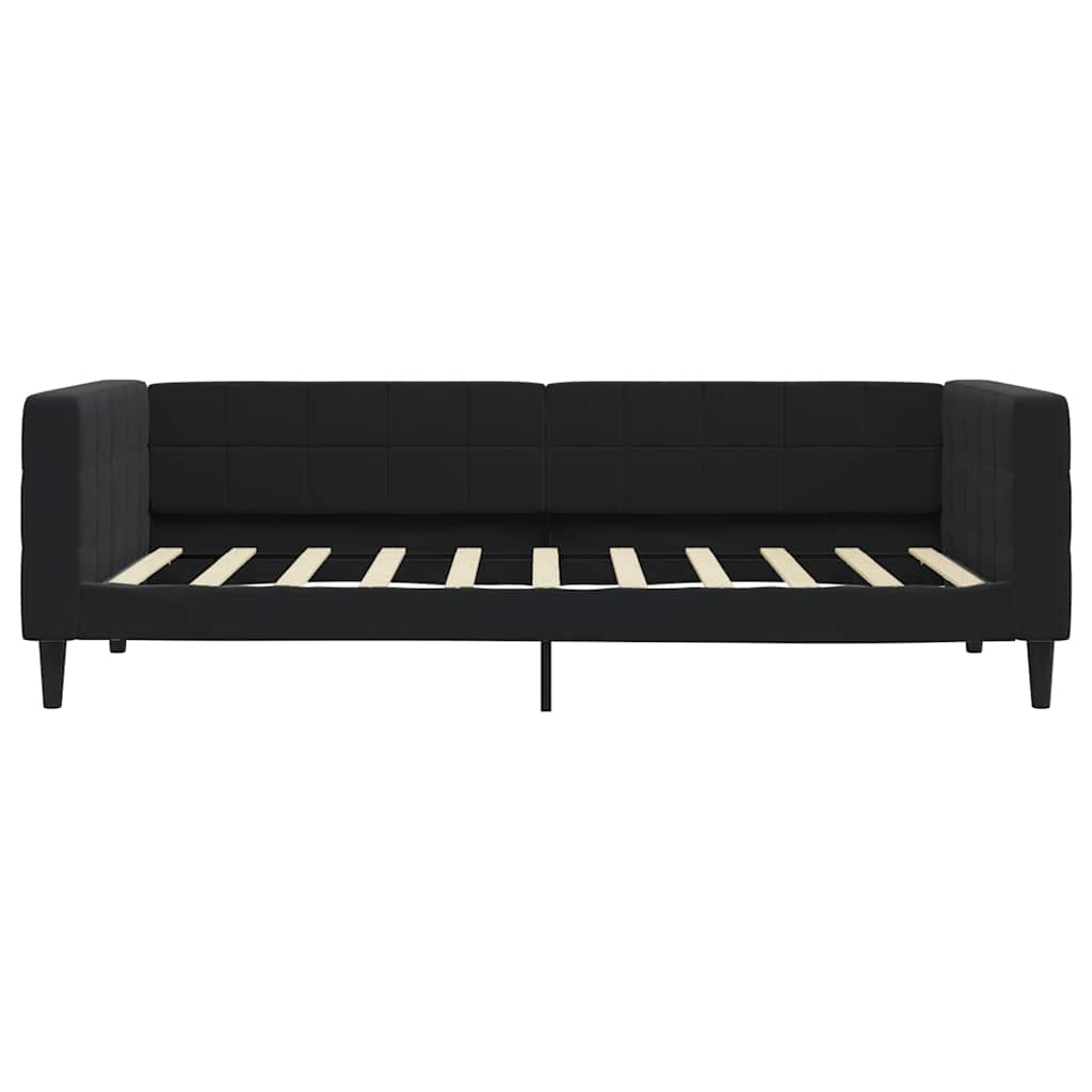 Lit de jour avec matelas noir 90x190 cm velours - XIOS