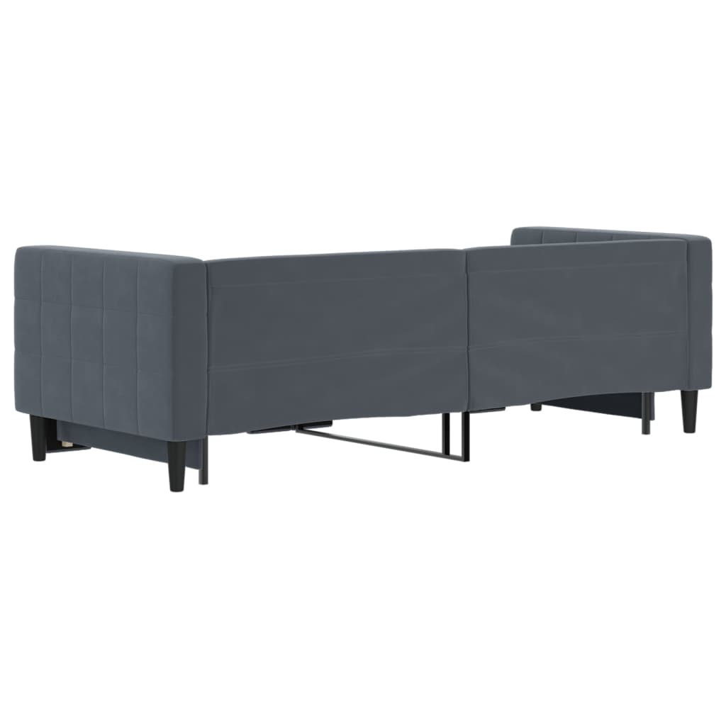Lit de jour avec gigogne sans matelas gris foncé 80x200 cm - XIOS