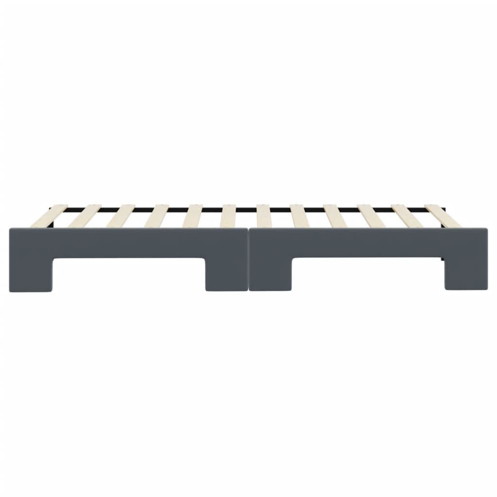 Lit de jour avec gigogne sans matelas gris foncé 80x200 cm - XIOS