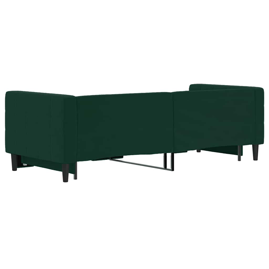 Lit de jour avec gigogne sans matelas vert foncé 80x200 cm