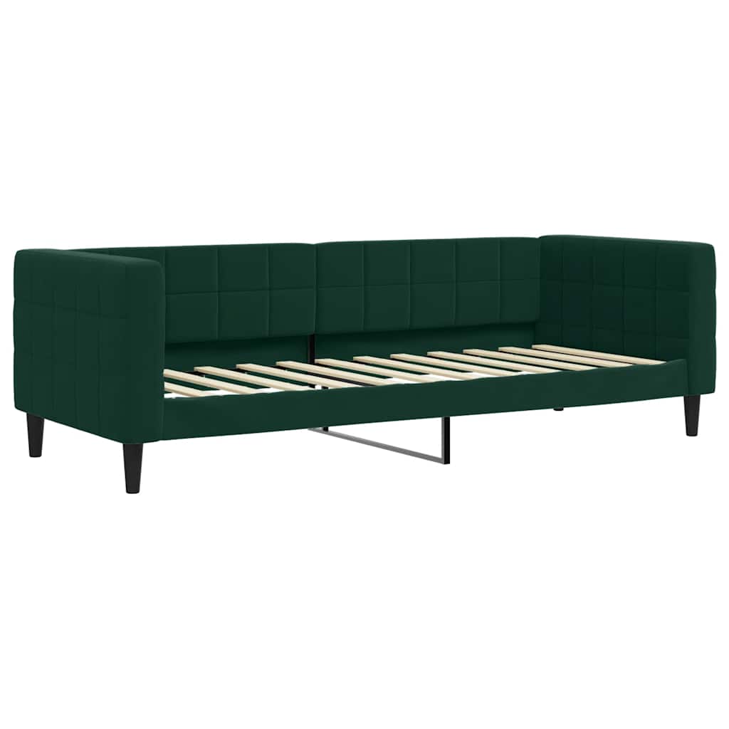 Lit de jour avec gigogne sans matelas vert foncé 80x200 cm