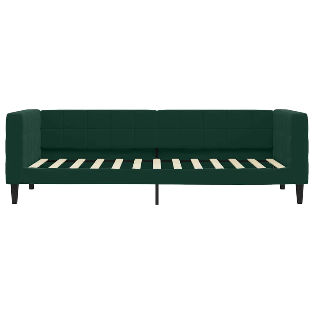 Lit de jour avec gigogne sans matelas vert foncé 80x200 cm