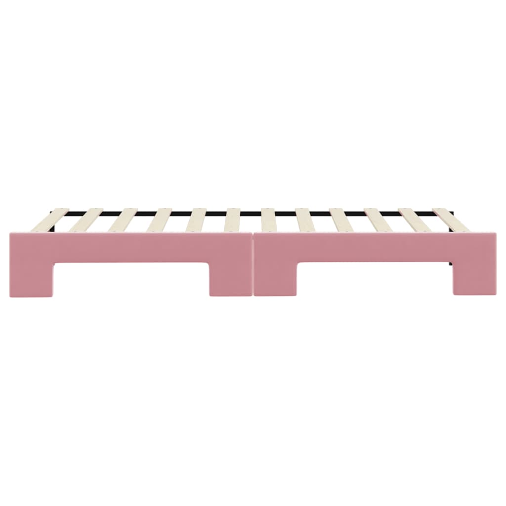 Lit de jour avec gigogne sans matelas rose 80x200 cm