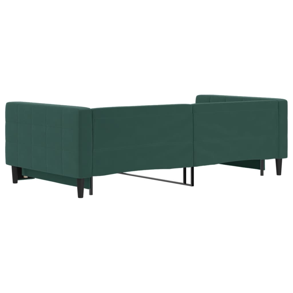 Lit de jour avec gigogne sans matelas vert foncé 100x200 cm - XIOS