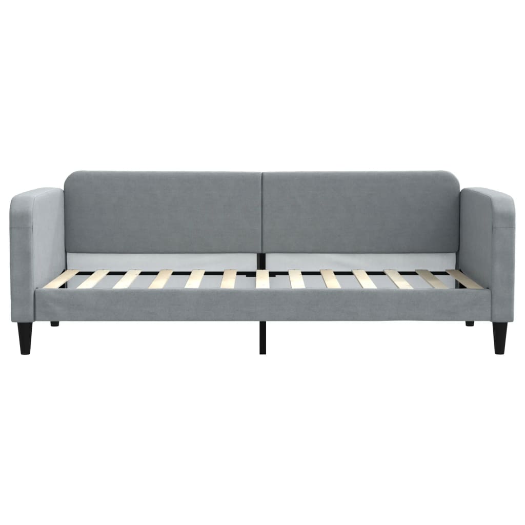 Lit de jour avec matelas gris clair 80x200 cm tissu - XIOS