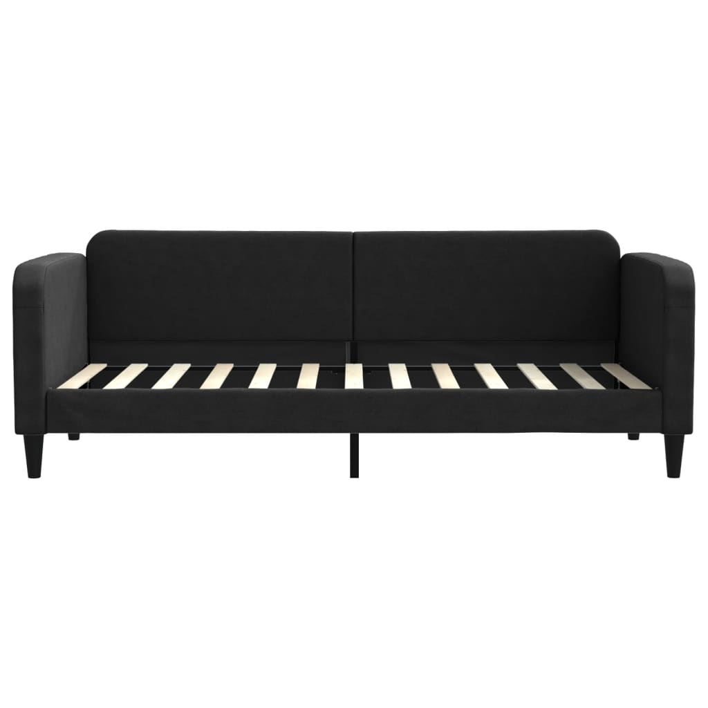 Lit de jour avec matelas noir 80x200 cm tissu - XIOS