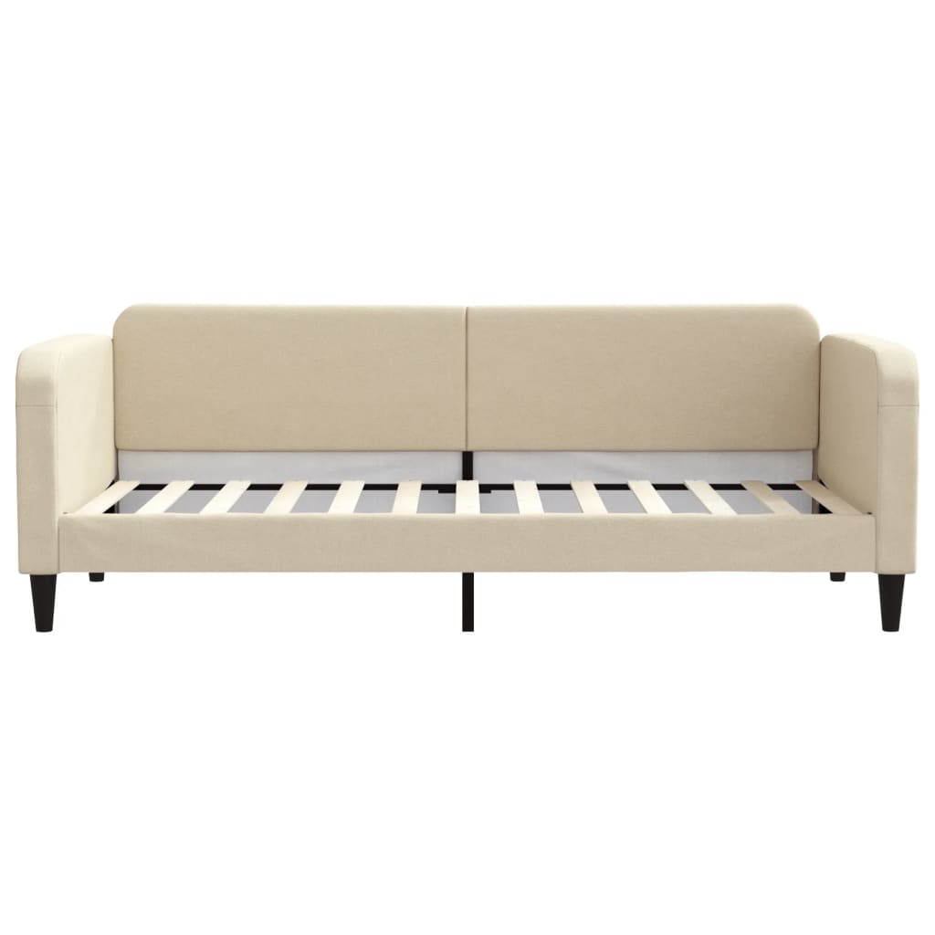 Lit de jour avec matelas crème 80x200 cm tissu - XIOS