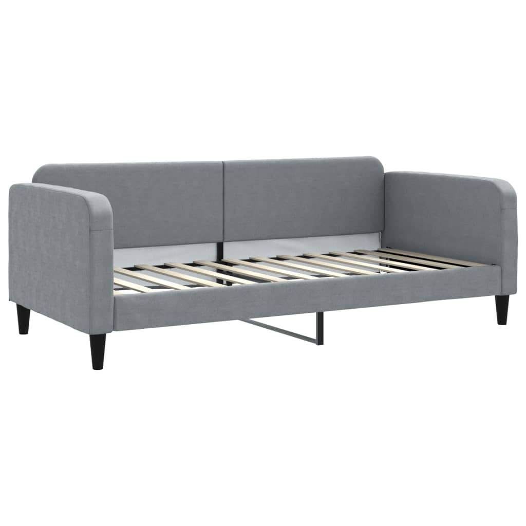 Lit de jour avec matelas gris clair 90x200 cm tissu - XIOS