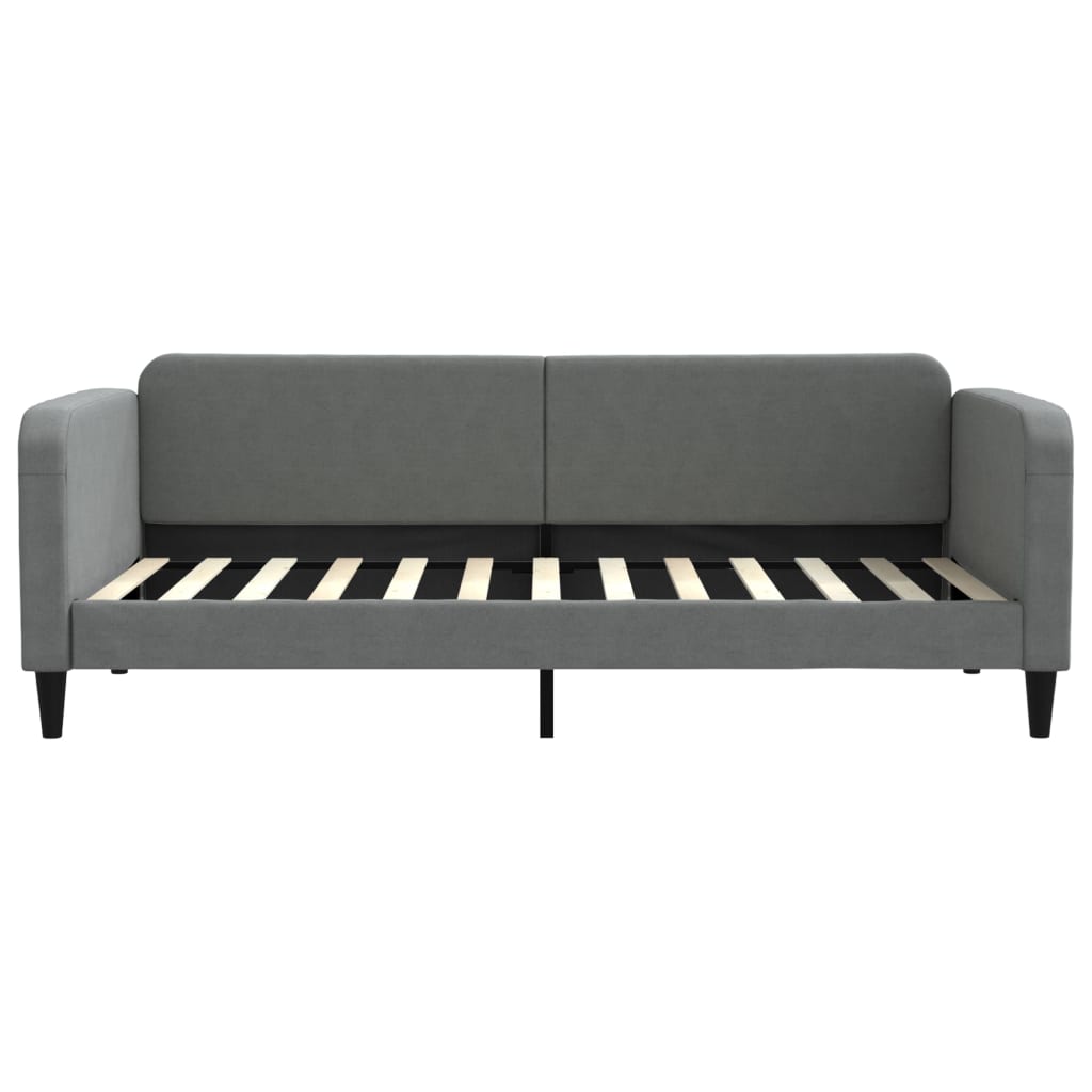 Lit de jour avec matelas gris foncé 90x200 cm tissu - XIOS