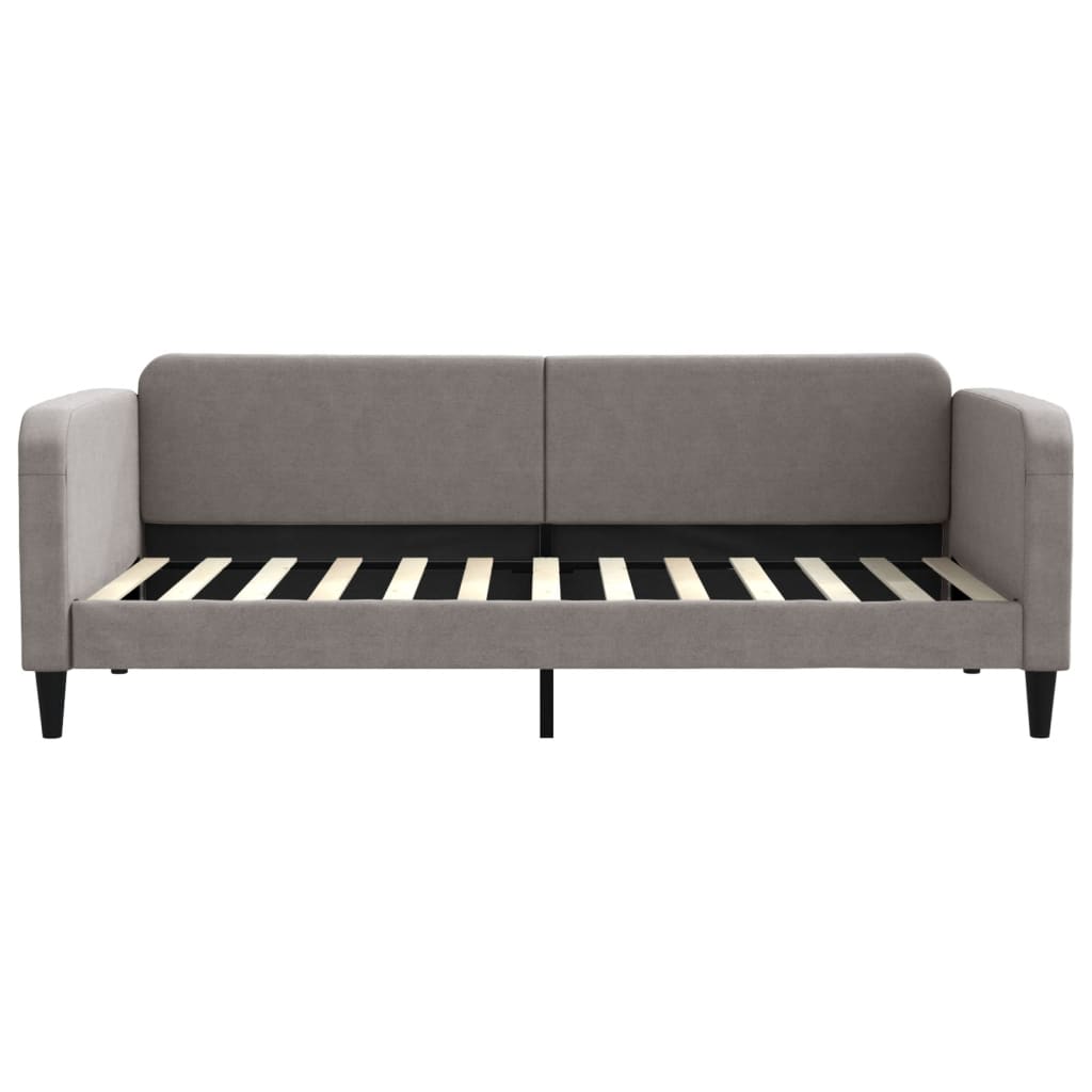 Lit de jour avec matelas taupe 90x200 cm tissu - XIOS