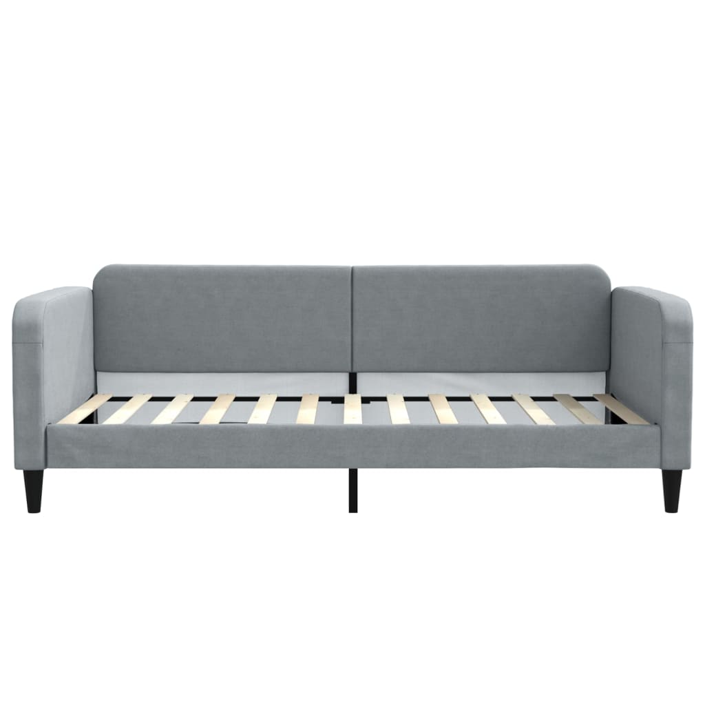 Lit de jour avec matelas gris clair 100x200 cm tissu - XIOS