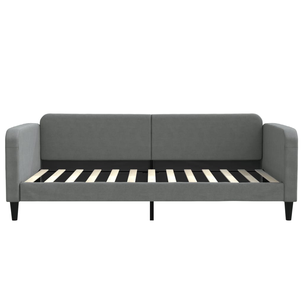 Lit de jour avec matelas gris foncé 100x200 cm tissu - XIOS