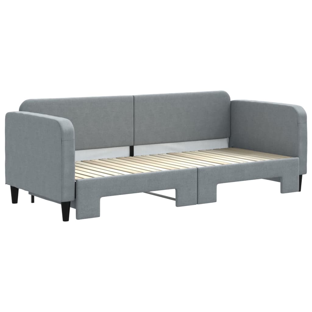 Lit de jour avec gigogne sans matelas gris clair 80x200 cm - XIOS