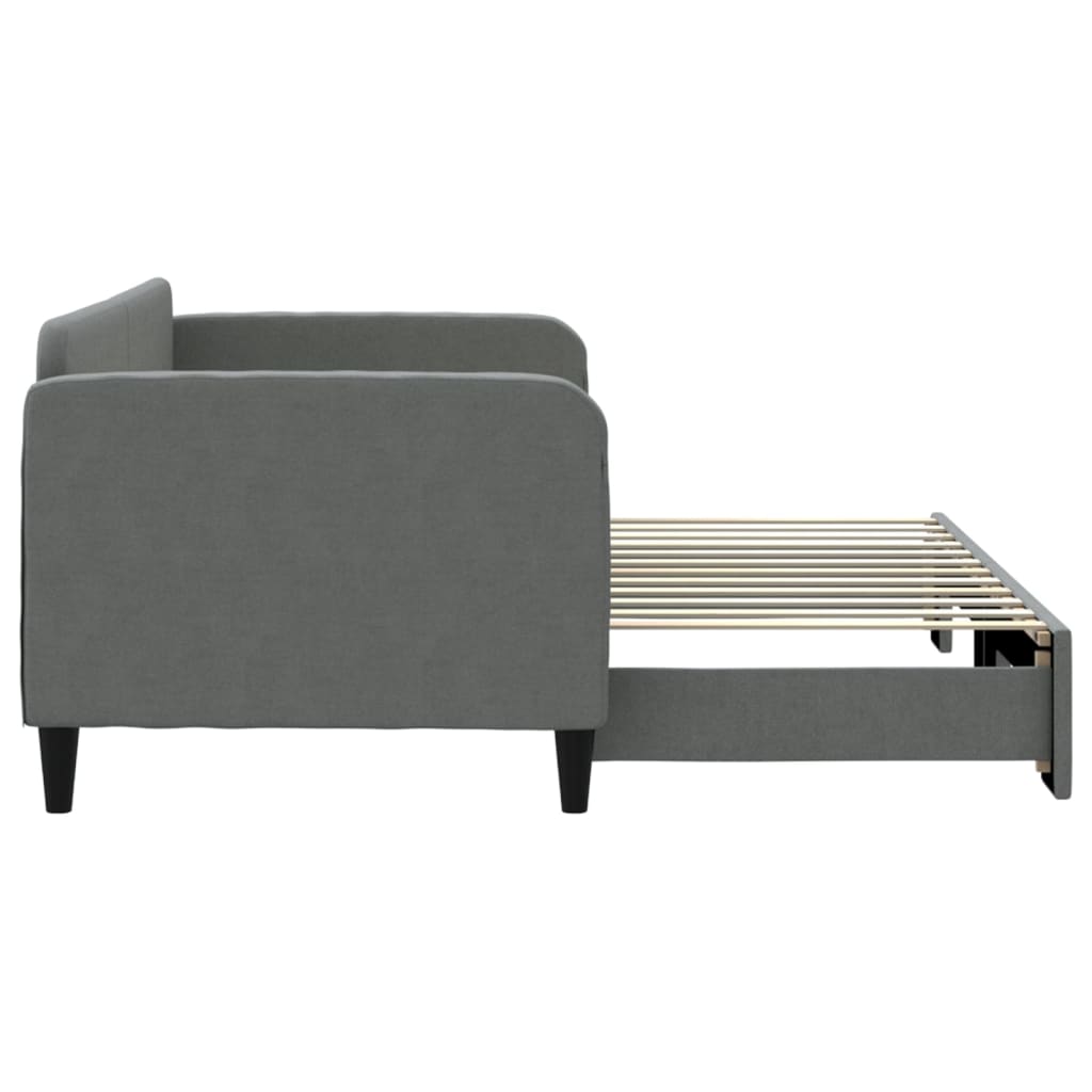 Lit de jour avec gigogne sans matelas gris foncé 80x200 cm - XIOS