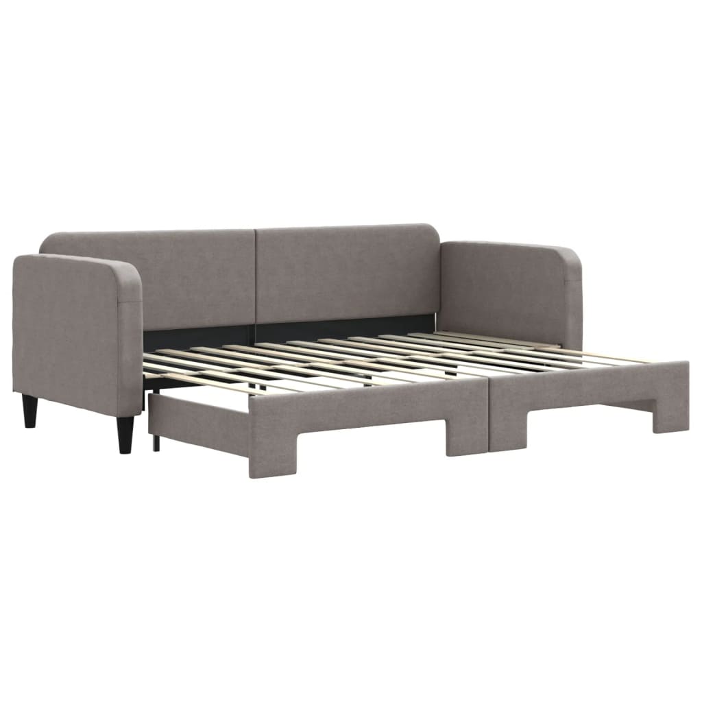 Lit de jour avec gigogne sans matelas taupe 80x200 cm - XIOS