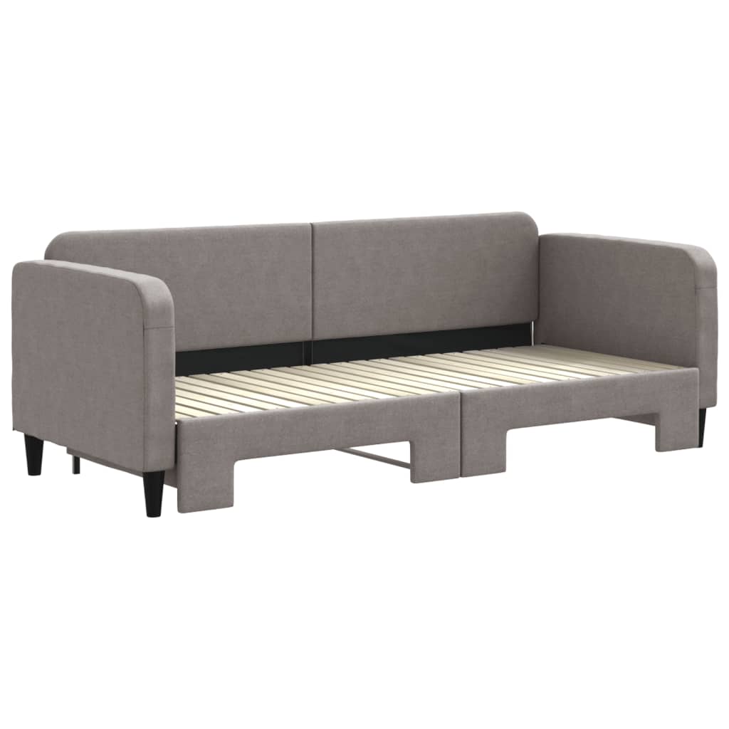 Lit de jour avec gigogne sans matelas taupe 80x200 cm - XIOS