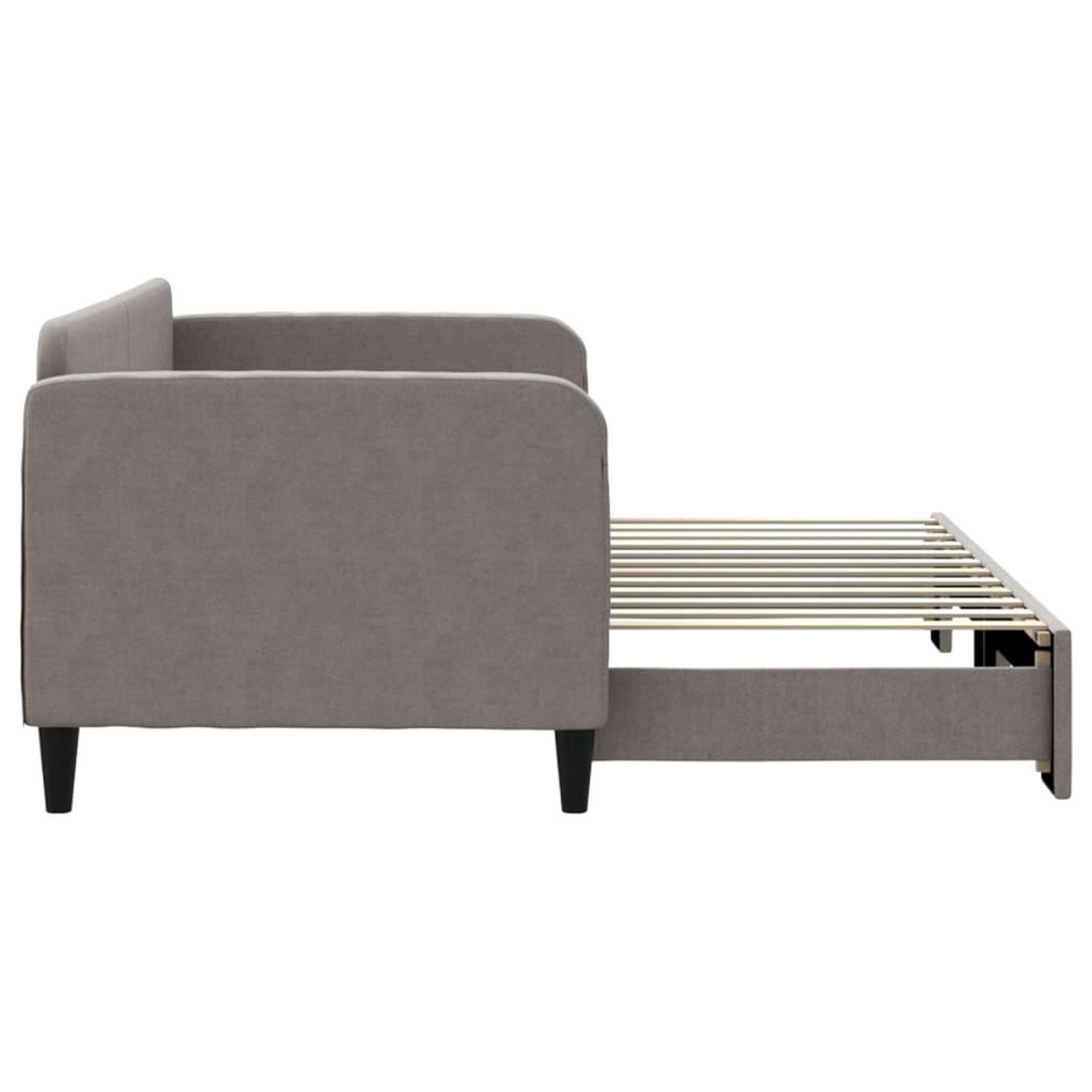 Lit de jour avec gigogne sans matelas taupe 80x200 cm - XIOS
