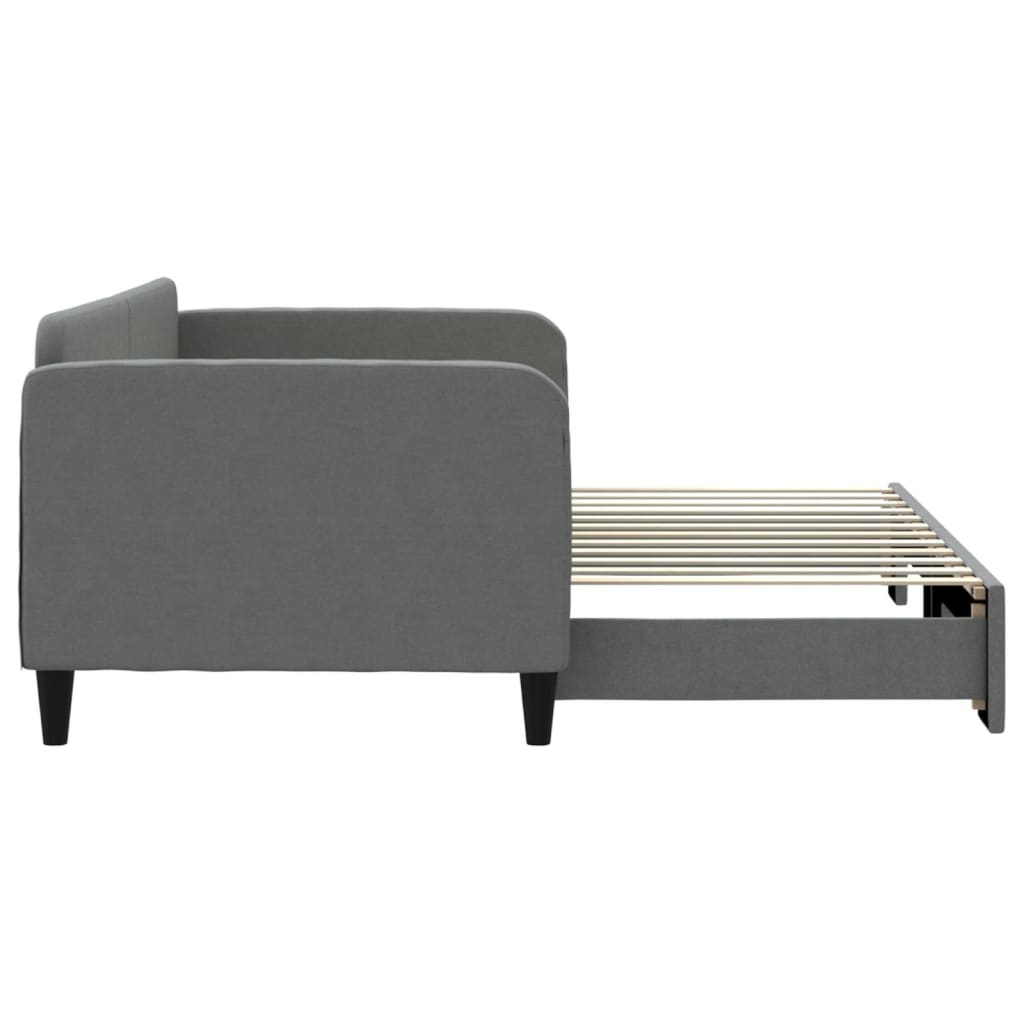 Lit de jour avec gigogne sans matelas gris foncé 90x200 cm - XIOS