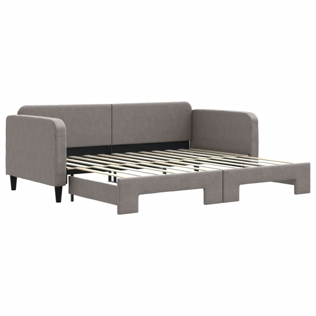 Lit de jour avec gigogne sans matelas taupe 90x200 cm - XIOS
