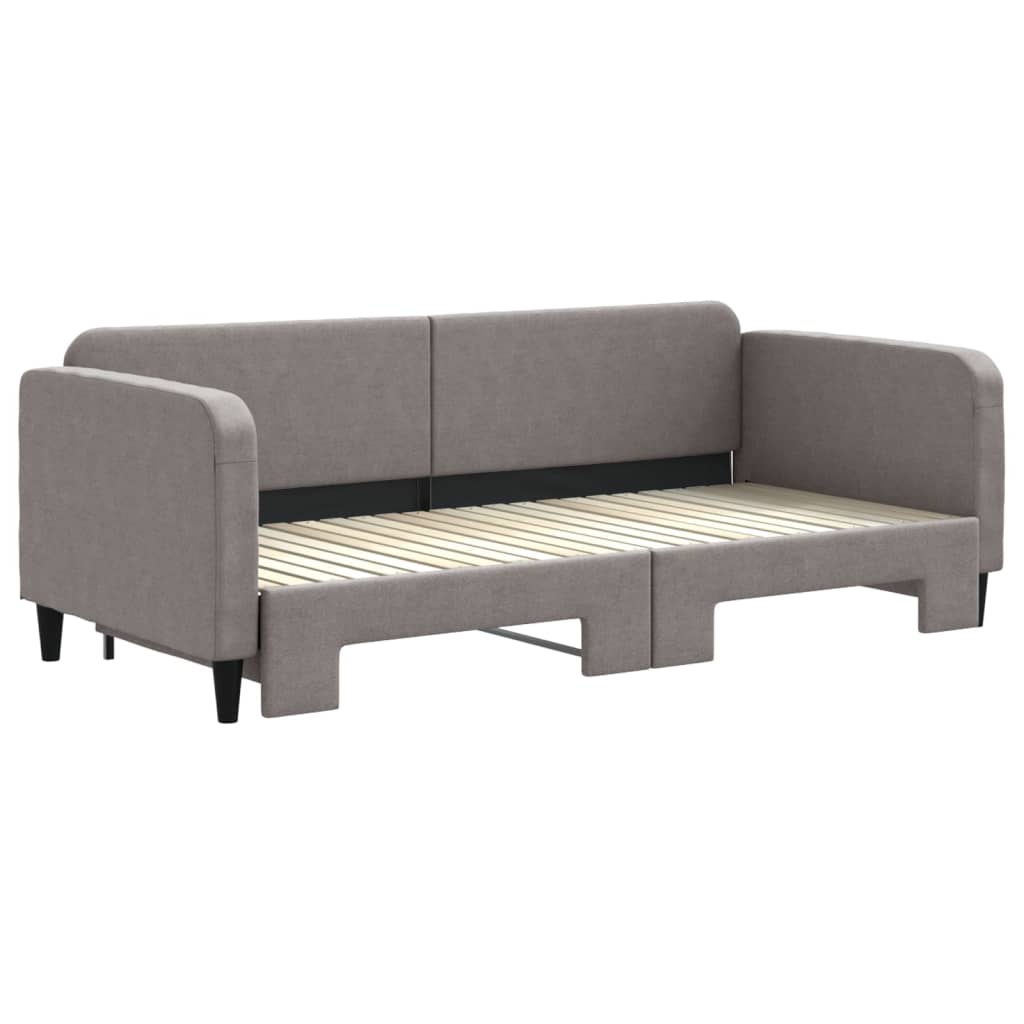 Lit de jour avec gigogne sans matelas taupe 90x200 cm - XIOS