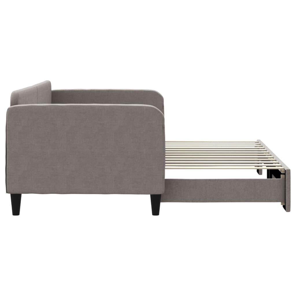 Lit de jour avec gigogne sans matelas taupe 90x200 cm - XIOS