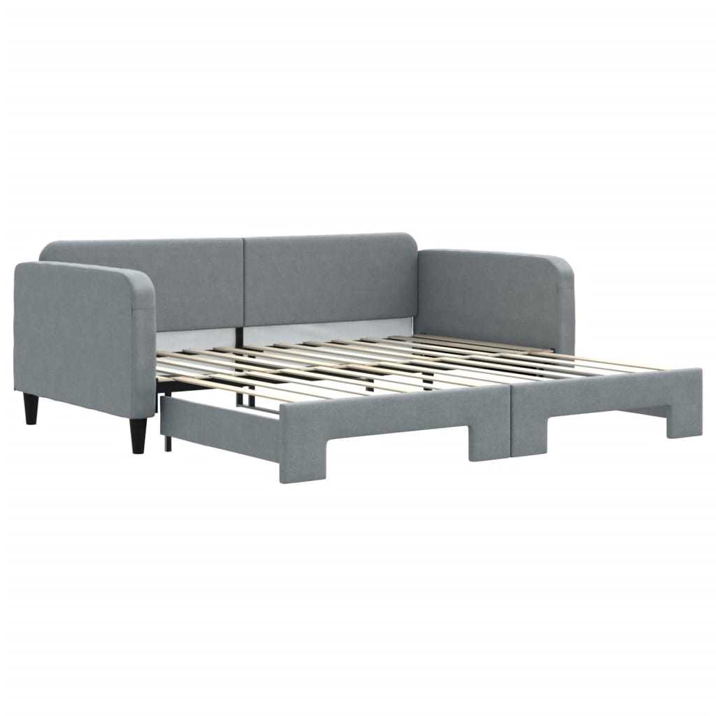 Lit de jour avec gigogne sans matelas gris clair 100x200 cm - XIOS