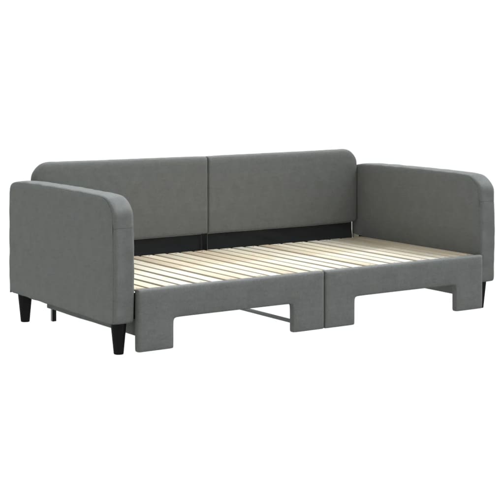 Lit de jour avec gigogne sans matelas gris foncé 100x200 cm - XIOS