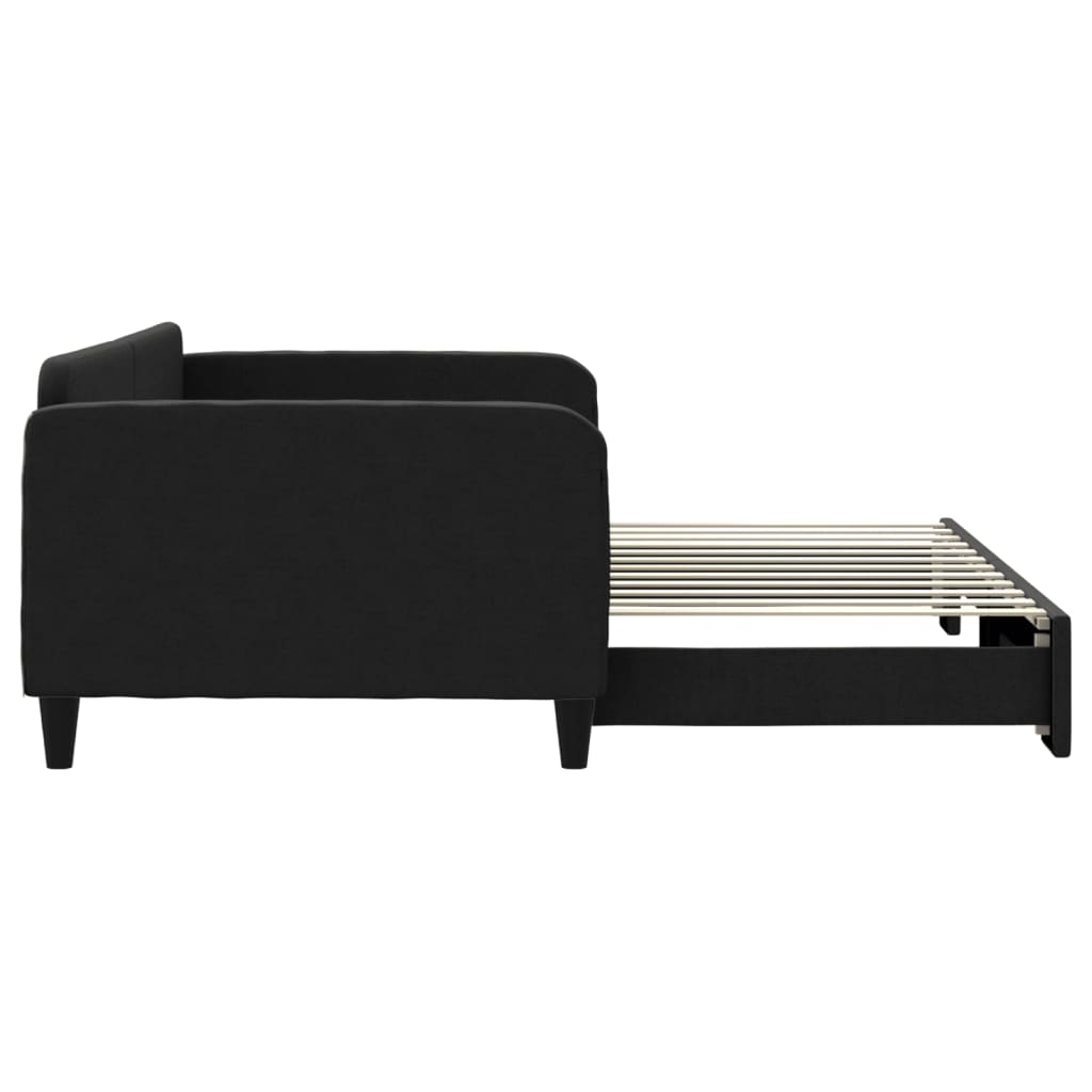 Lit de jour avec gigogne sans matelas noir 100x200 cm - XIOS