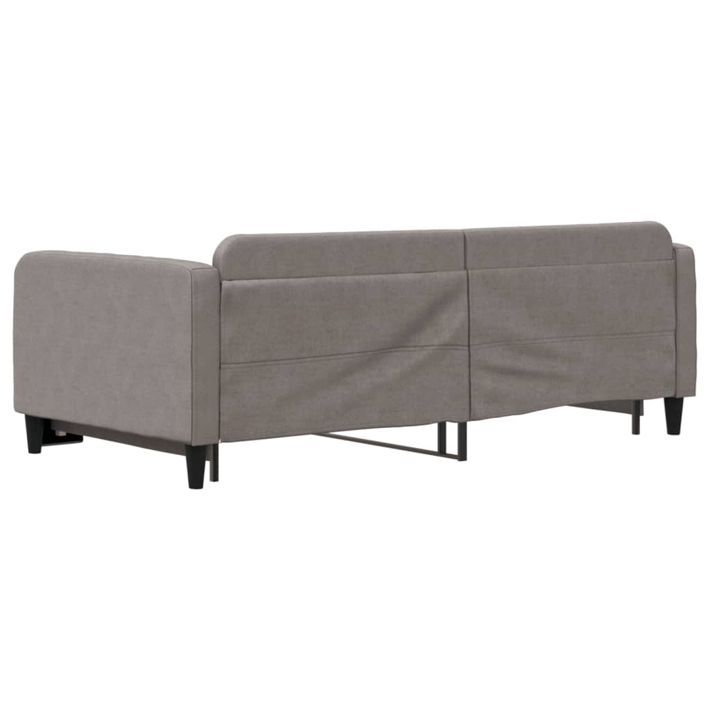 Lit de jour avec lit gigogne taupe 100x200 cm tissu