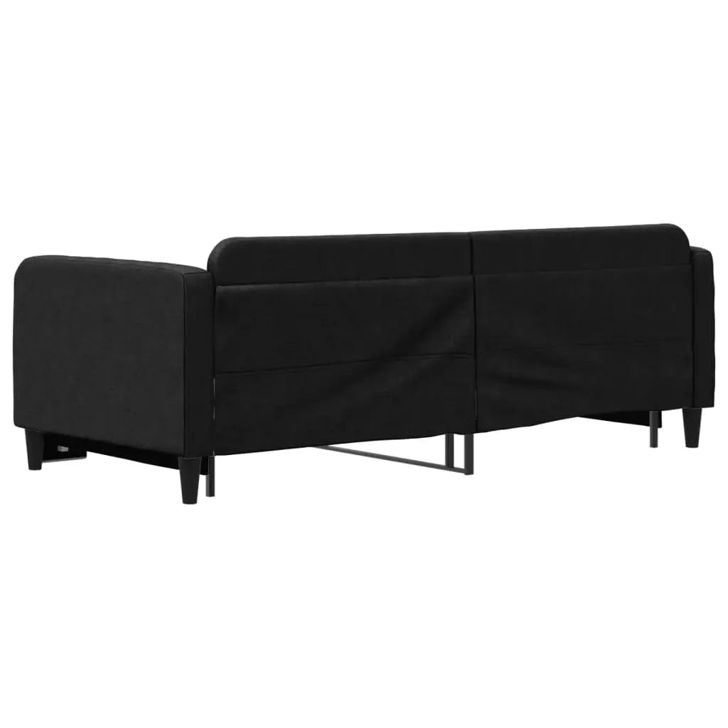 Lit de jour avec lit gigogne noir 90x190 cm tissu - XIOS