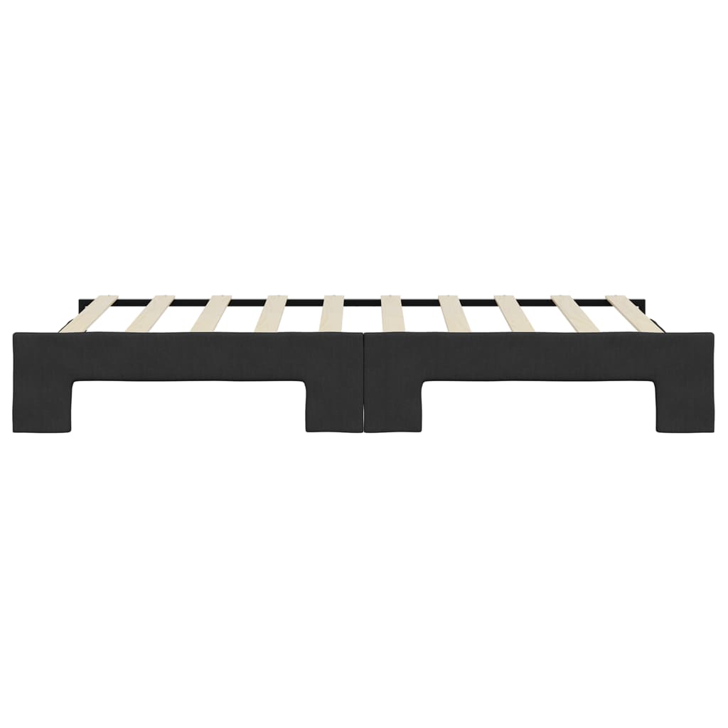 Lit de jour avec lit gigogne noir 90x190 cm tissu
