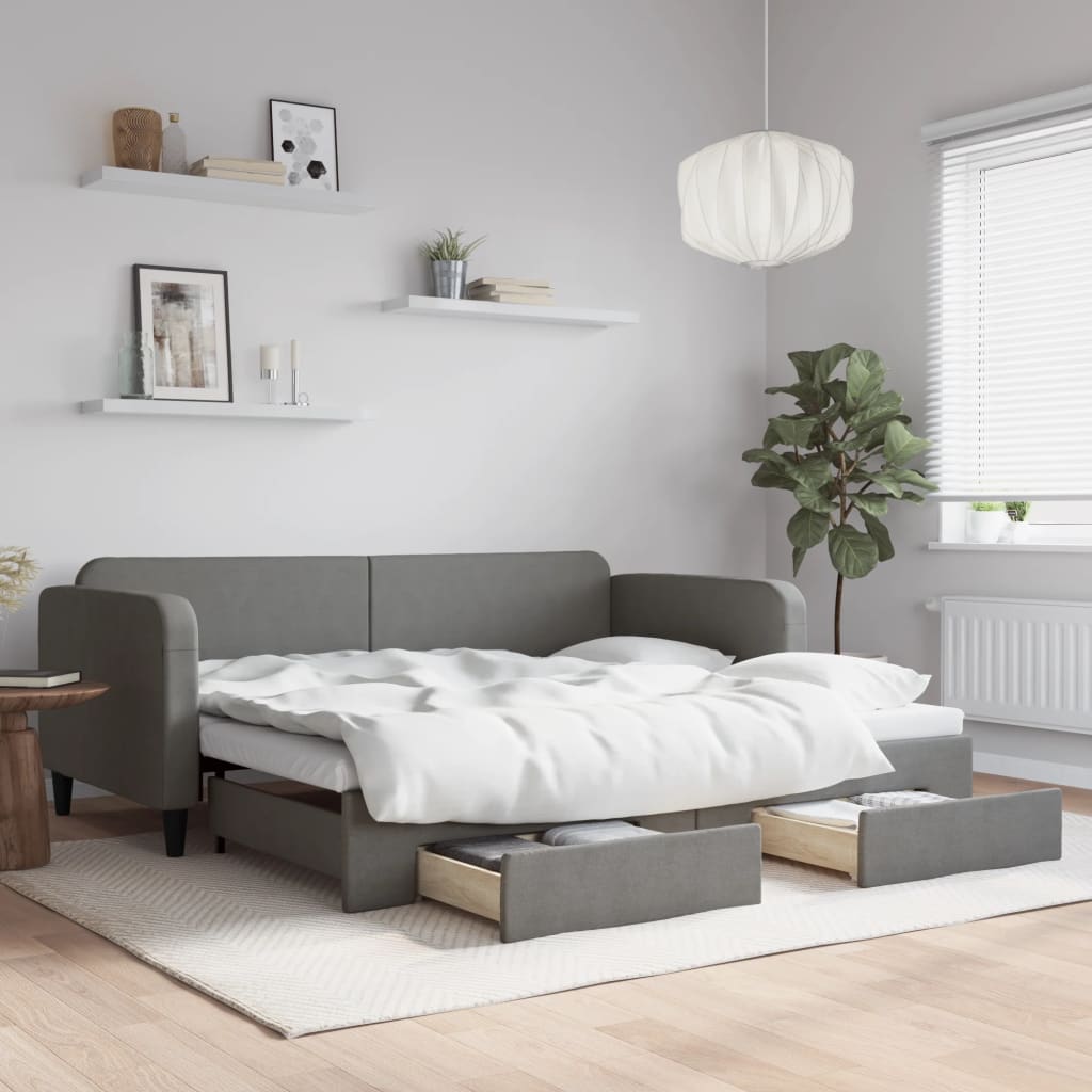 Lit de jour avec gigogne et tiroirs sans matelas 90x200 cm - XIOS