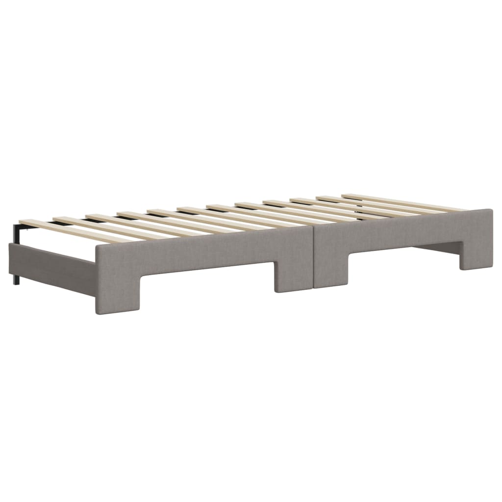 Lit de jour avec gigogne et tiroirs sans matelas taupe 90x200cm - XIOS