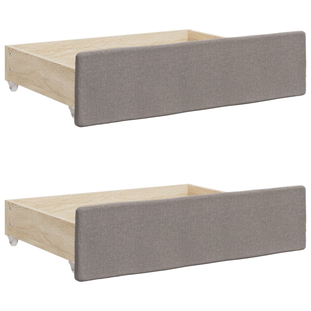 Lit de jour avec gigogne et tiroirs sans matelas taupe 90x200cm - XIOS