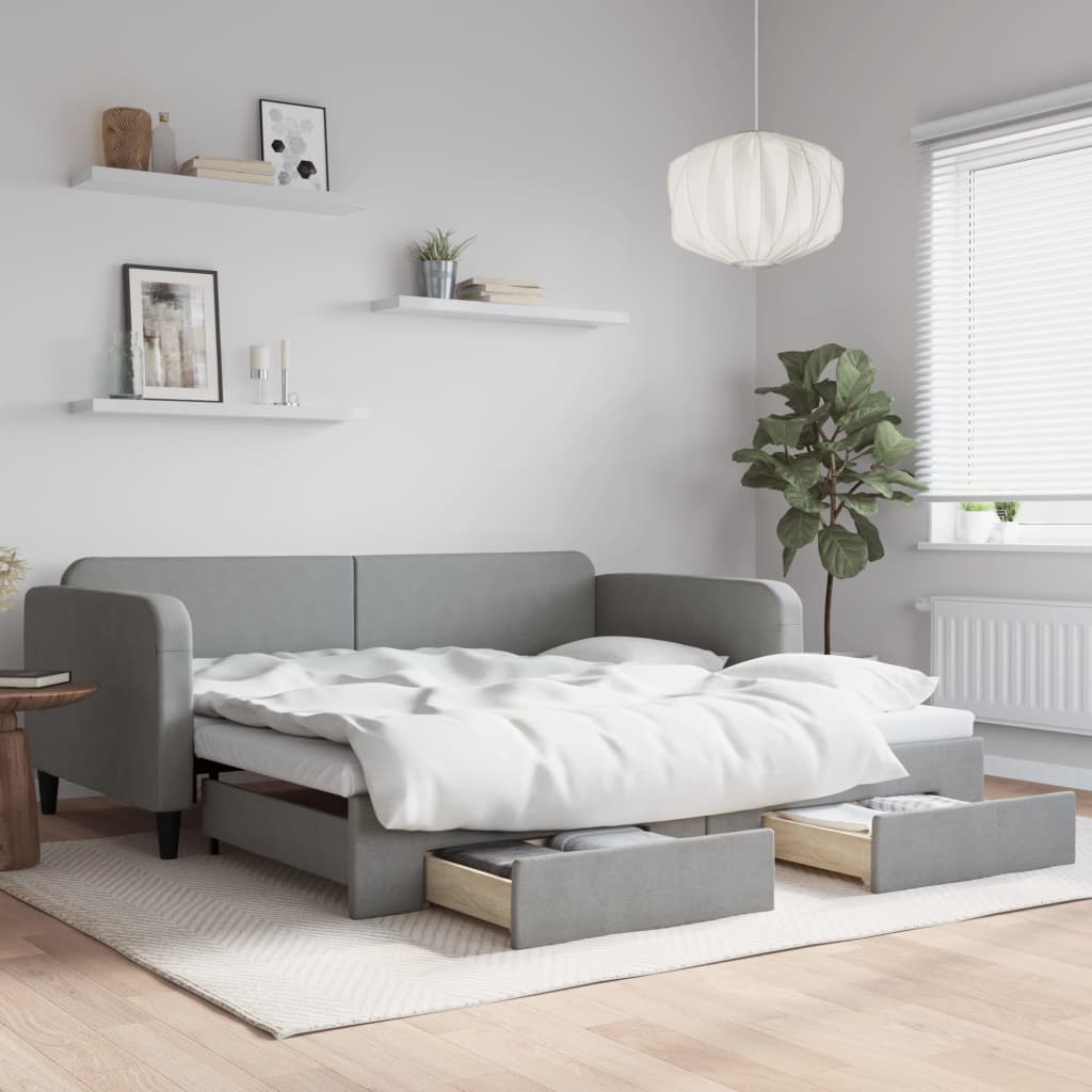 Lit de jour avec gigogne et tiroirs sans matelas 100x200 cm - XIOS