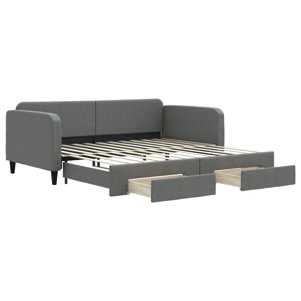 Lit de jour avec gigogne et tiroirs sans matelas 100x200 cm - XIOS