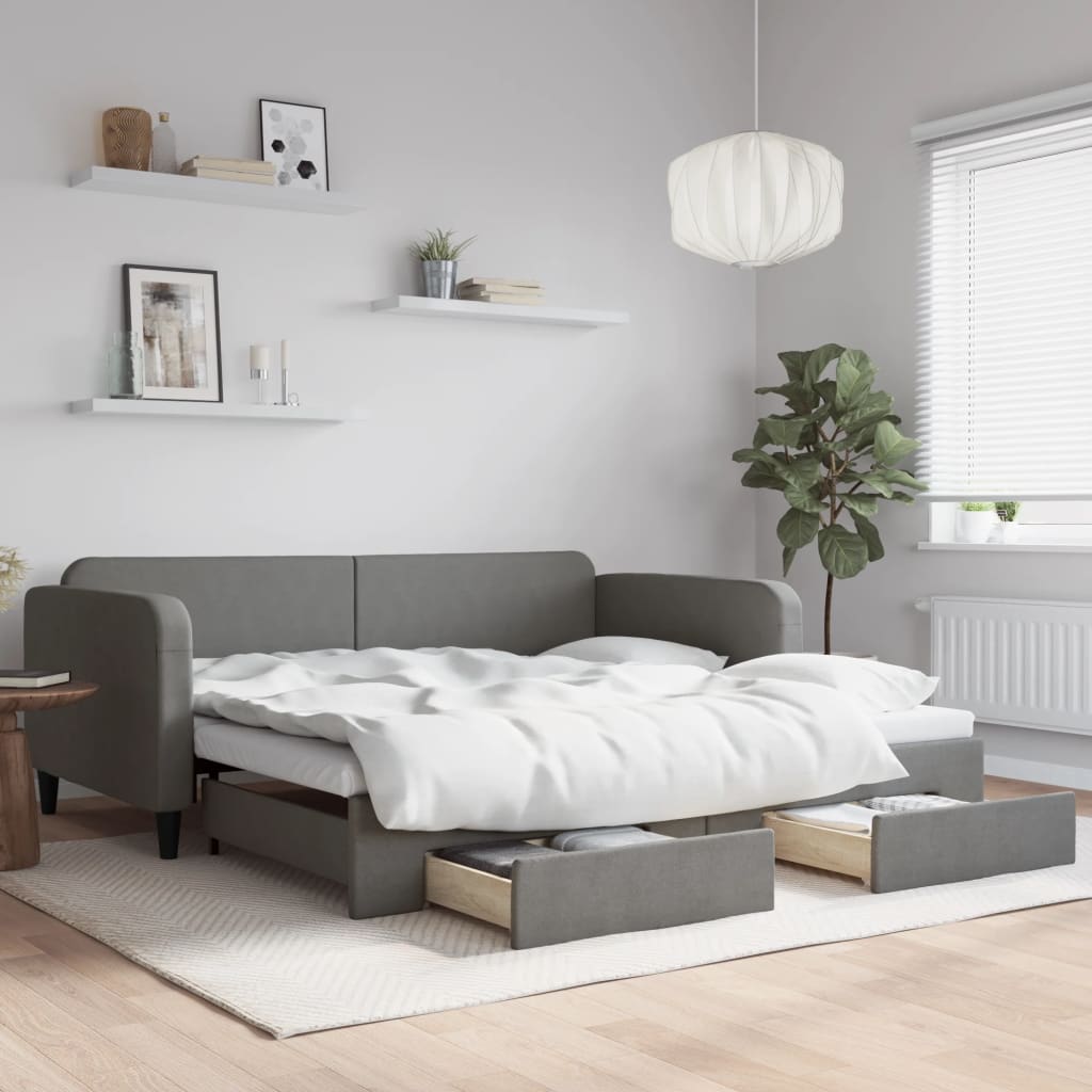 Lit de jour avec gigogne et tiroirs sans matelas 100x200 cm - XIOS