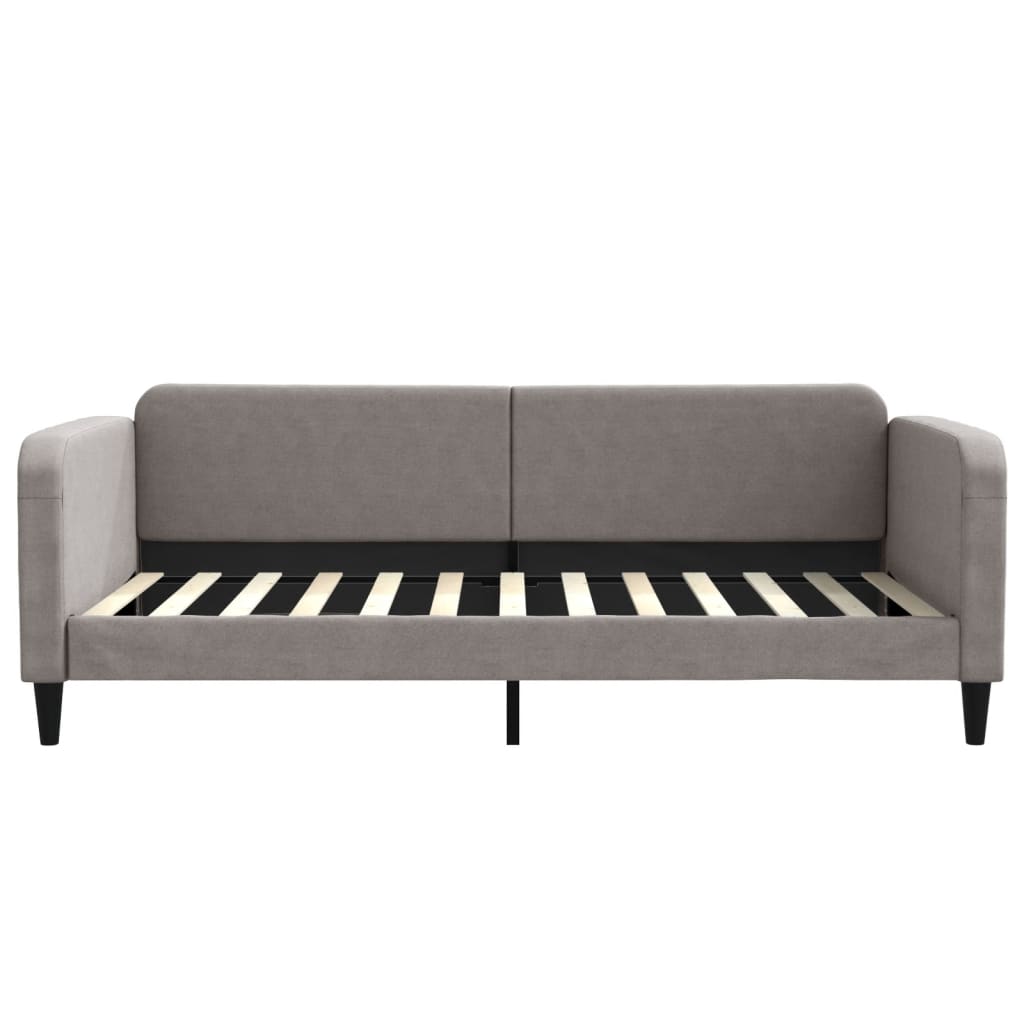 Lit de jour avec gigogne et tiroirs taupe 100x200 cm tissu