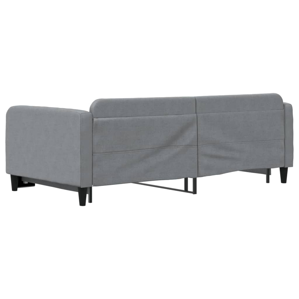 Lit de jour avec lit gigogne gris clair 100x190 cm tissu - XIOS