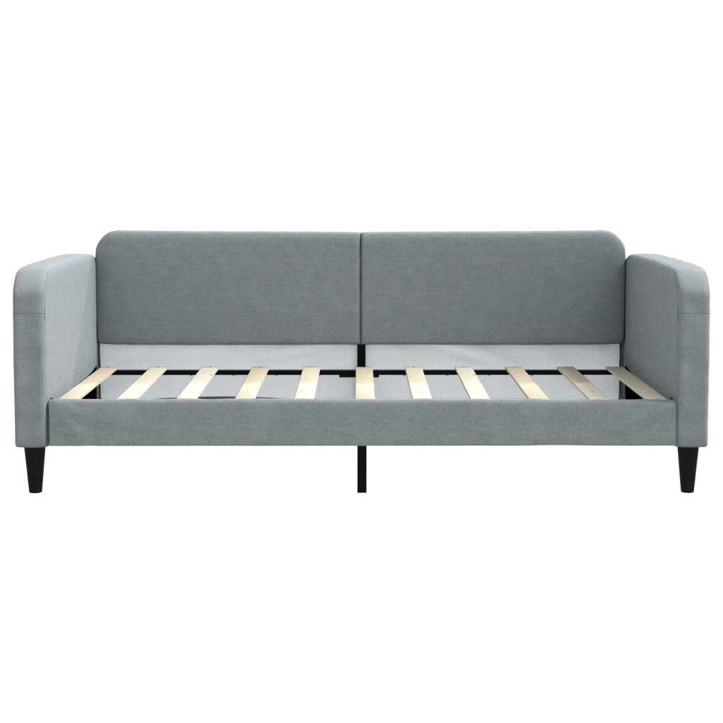 Lit de jour avec lit gigogne gris clair 100x190 cm tissu - XIOS