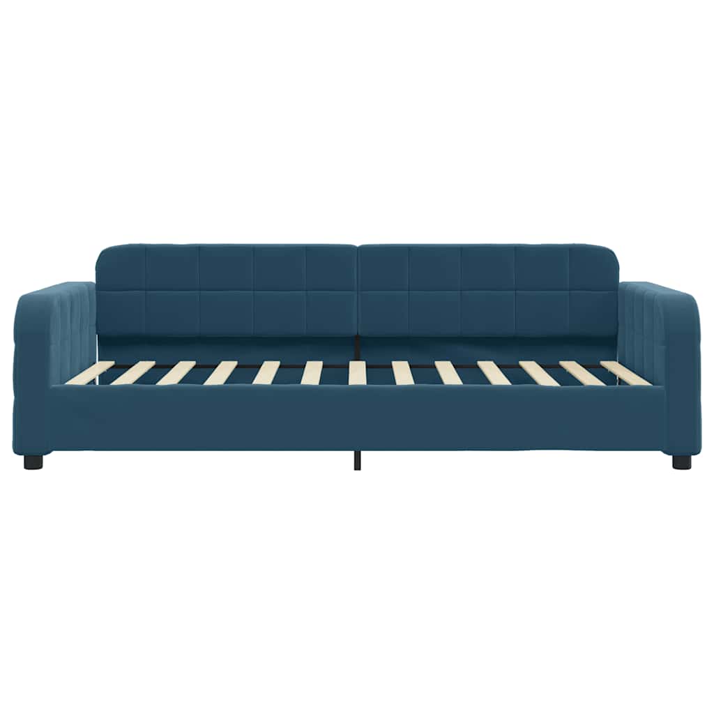 Lit de jour avec matelas bleu 80x200 cm velours - XIOS