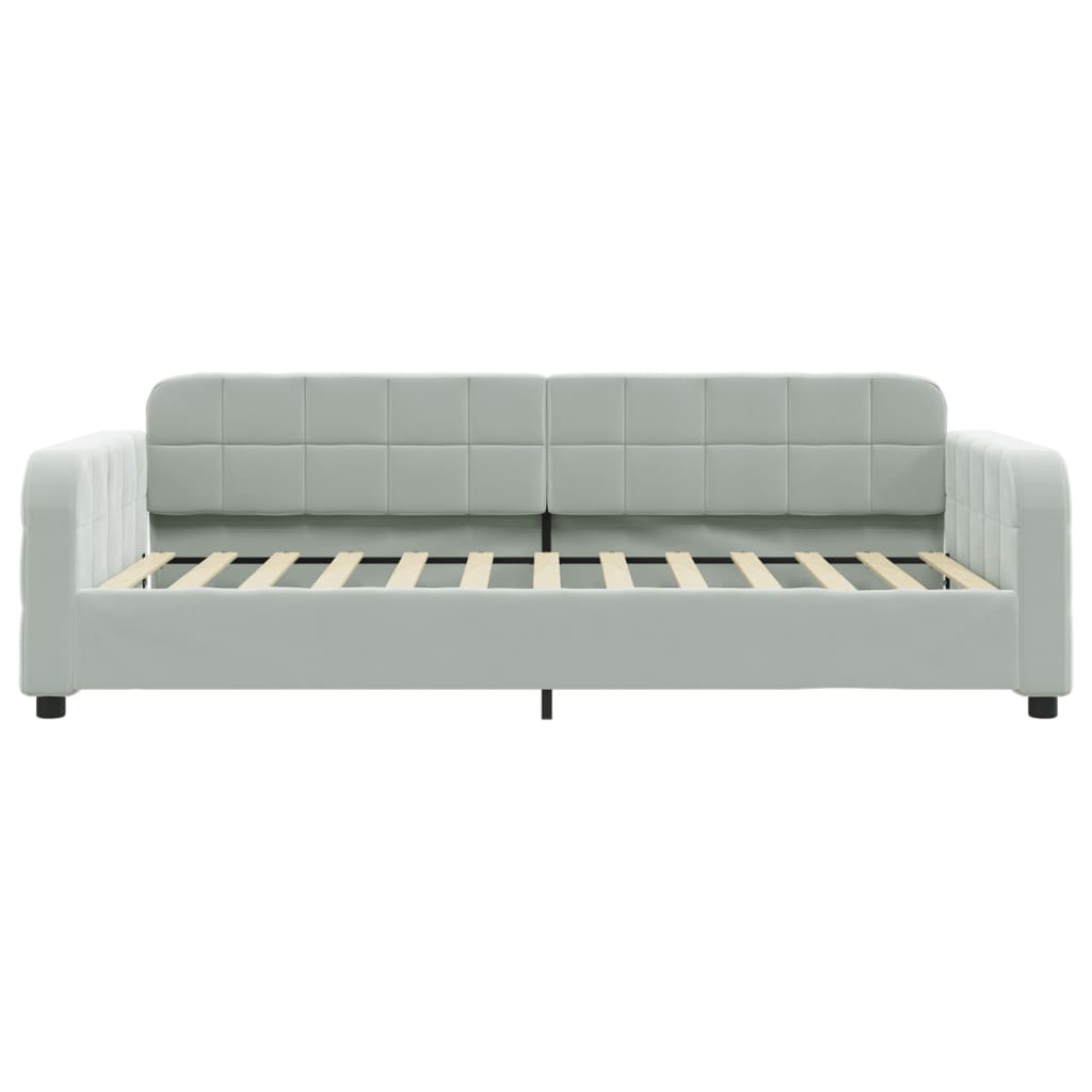 Lit de jour avec matelas gris clair 80x200 cm velours - XIOS