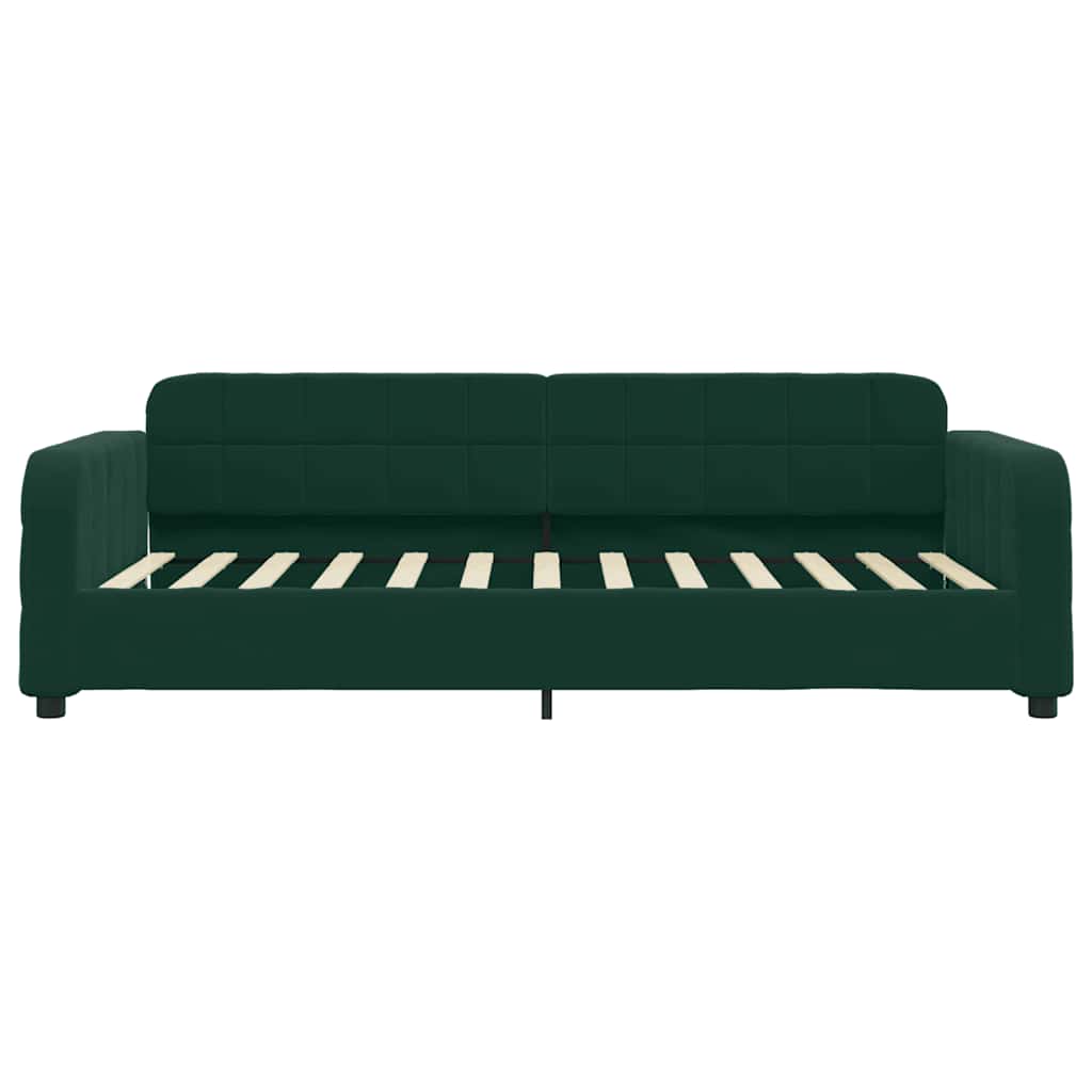 Lit de jour avec matelas vert foncé 80x200 cm velours - XIOS