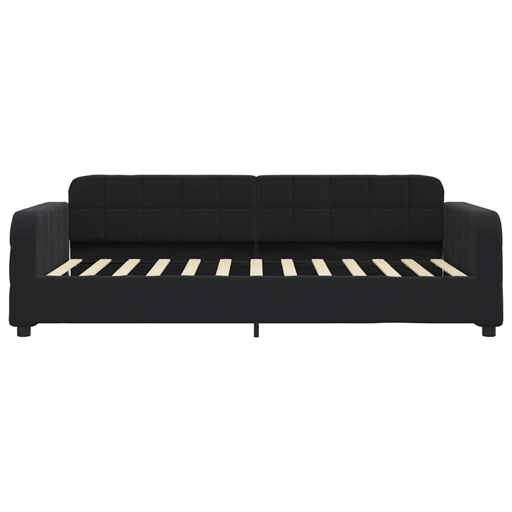 Lit de jour avec matelas noir 80x200 cm velours - XIOS