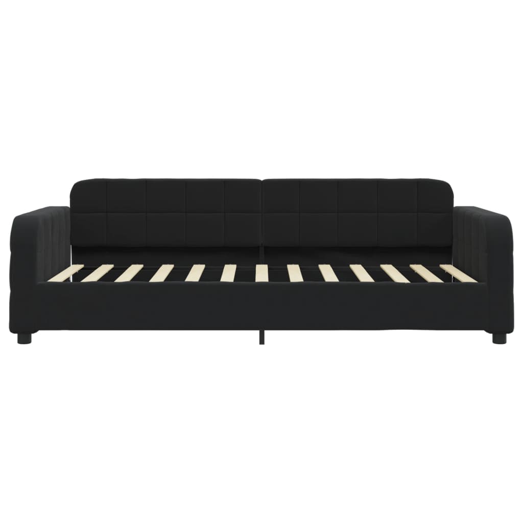 Lit de jour avec matelas noir 90x200 cm velours - XIOS